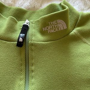 Women's North Face half zip shirt lime green L